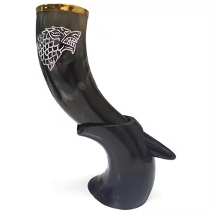 Cuerno para beber vikingo de Thor con soporte, cuerno para beber a la moda, cuerno Natural de alta venta, jarra al por mayor, taza de vino directa de fábrica - Product Image 6