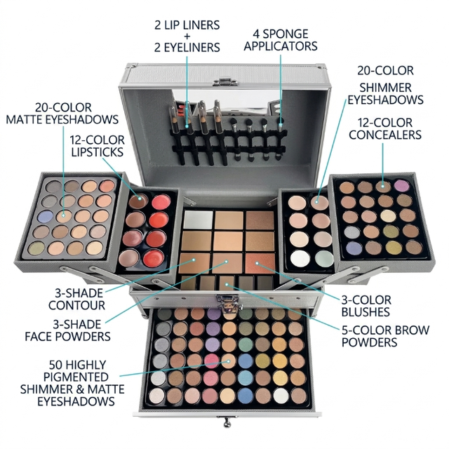 Hot-selling 4 Layers Full Makeup Sets Cosmetics Box Make up Kit All in One Professional Set