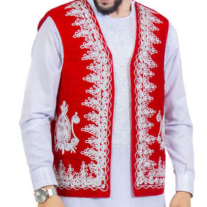 Chaleco Corto bordado étnico, Chaqueta abierta de lentejuelas Vintage tradicional, abrigo de cintura bordado rojo hecho a mano - Product Image 3