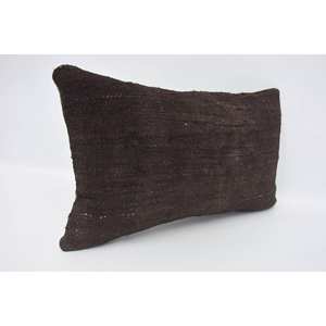 Sutil rayas marrón lana Kantha Patchwork almohada 12x20 pulgadas tejido Vintage bordado estampado patrón para sala de estar uso en el suelo - Product Image 3