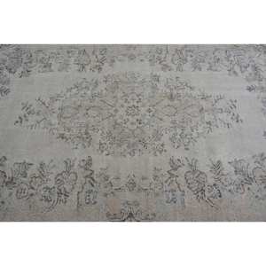 พรมตุรกีโบราณ5.8x9.3ft สีเบจสีน้ำตาลแบนทอลายขนสัตว์เย็บปะติดปะต่อกันสำหรับตกแต่งห้องนั่งเล่นหรือห้องโถง - Product Image 5