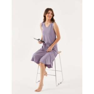 Camisón de Tirantes con Cuello en V para Mujer, de Bambú Suave, Ropa de Dormir Informal de Verano con Estampado Personalizado, Tejido de Algodón Modal - Product Image 4