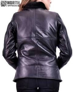 Veste en cuir pour femmes Fourrure de mouton Cuir naturel en style bombardier Veste en cuir Nouveau design Personnalisé pour femmes Dames - Product Image 6