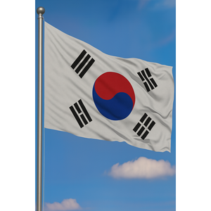 South Korea Outdoor Hand <b>Flag</b> Custom Logo Digital Printing Aluminum <b>Pole</b> Silk Polyester Plastic Materials <b>for</b> Education Display - Product Image 3