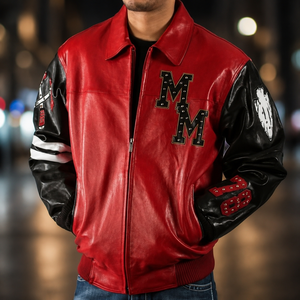 <b>Genuine</b> <b>Leather</b> <b>Jackets</b> For <b>Men</b> Motorcycle Biker <b>Jacket</b> Vintage Fashion Winter Outerwear Custom Manufacturing Wholesale - Product Image 2