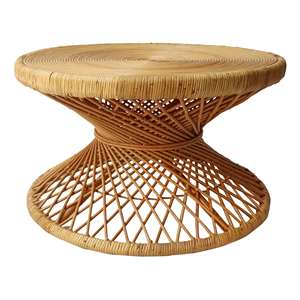 Table basse ronde au design moderne faite à la main en rotin stratifié pour le mobilier de maison pour le salon - Product Image 1