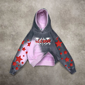 Sudadera con capucha de gran tamaño de algodón 100% para hombre, tejido polar lavado con ácido, diseño de impresión Digital bordado único, sudadera de invierno - Product Image 1