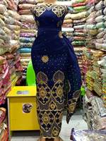 Vêtements Kanga pour femmes adultes, taille plus, de haute qualité, écologiques, légers, en polyester, 5 yards de dentelle jacquard nigériane