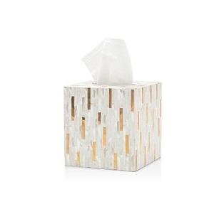 Boîte à mouchoirs en incrustation d'os avec motif géométrique - Product Image 4