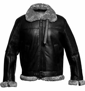 Chaqueta de Cuero con Forro de Piel para Hombre, Cálida para Exteriores, Gruesa, Suave, de Primera Calidad, Elegante, para Invierno - Product Image 5