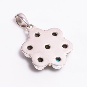 Pendentif classique en argent sterling 925 7 chakras avec pierres précieuses mélangées accessoires de bijoux à la mode cadeaux de fête en gros - Product Image 2