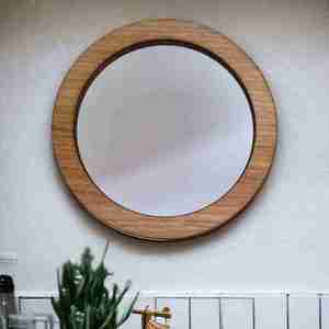Nouveau look avec un design à prix raisonnable et un grand miroir mural fabriqué avec un cadre en bois rond Fabrication indienne de qualité supérieure - Product Image 1