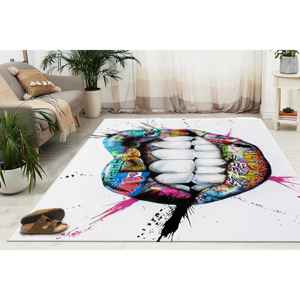 Tapis Graffiti Lips, Tapis d'art pop urbain avec style streetwear, Tapis en chenille - Product Image 5