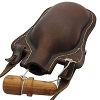 Botol kulit sapi asli kerajinan tangan kulit sapi samak ceret wineskin costrel dari pakistan