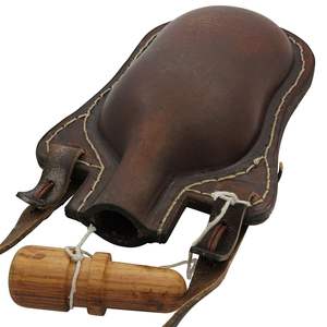 Frasco de piel de vaca curtido vegetal genuino hecho a mano botella de cuero medieval cantina de Pakistán - Product Image 3