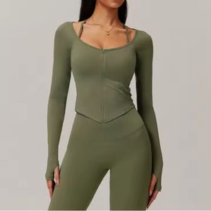 Haut de gymnastique à séchage rapide de haute qualité pour femmes à manches longues Yoga et course à pied veste d'exercice respirant Fitness vêtements d'activité - Product Image 2