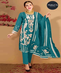 3. Pakistani salwarkameez <span class=keywords><strong>donna</strong></span> indiano vestito di <span class=keywords><strong>velluto</strong></span> nero all'ingrosso abbigliamento di cotone set di abiti da festa - Product Image 3
