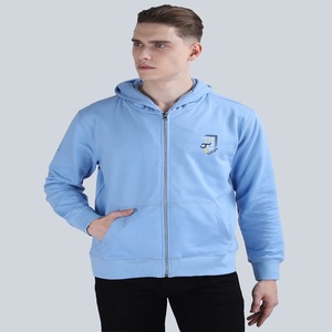 Cremallera y logotipo liso Impreso de gran tamaño en blanco Peso pesado Nuevas sudaderas con capucha de hombre de lana casual en stock para la venta algodón polivinílico - Product Image 3