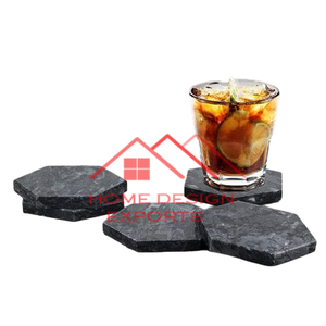 Vente chaude ensemble de 4 pièces sous-verres en marbre conception de bande dorée vente chaude accessoires de décoration de table - Product Image 5