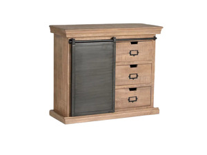 Buffet de style industriel en bois massif et métal, armoire rétro multifonctionnelle pour la cuisine et la salle à manger - Product Image 5