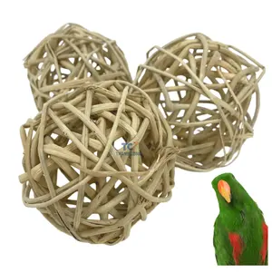 Small Animals Play Ball Rabbit Hamster Rattan Ball Natural/ Rattan Willow Balls Small for Rabbits Bird Parrot Play