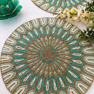 Manteles individuales con cuentas hechos a mano para decoración de mesa, fiestas de reunión familiar, corredores de alta venta - Product Image 4