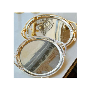 ถาดเสิร์ฟโลหะคุณภาพระดับพรีเมียมโต๊ะเสิร์ฟอาหารพร้อมที่จับขายส่งถาดตกแต่งบ้านในราคาต่ําสุด - Product Image 1