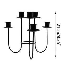 Portavelas creativo hecho a mano moderno negro de seis cabezas, portavelas de Metal de varias cabezas para el hogar, bares, decoración de Navidad - Product Image 2