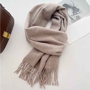 Bufanda/Lenço Largo de Seda de Morera para Mujer, con Estampado a Cuadros, Borlas, para Invierno, Regalo de Lujo, Accesorio de Moda Elegante - Product Image 1