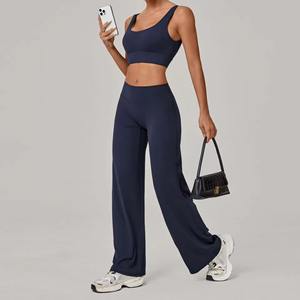 Custom Wholesale Women Yoga Set Gym Clothing Fitness <b>Leggings</b> & Sports Bra Suit <b>Activewear</b> Yoga Set Tummy Control <b>Leggings</b> - Product Image 3