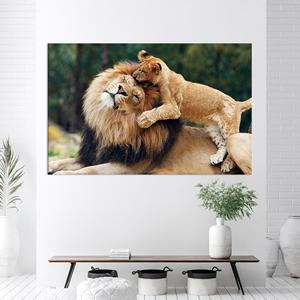 Impresión en Lienzo de León: Arte Mural de Animal Salvaje en Vidrio Templado, Lienzo Enrollado - Product Image 1