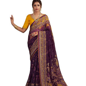 El último diseñador Faux Georgette Silk Sequence Work Saree de Fab Zone - Product Image 1