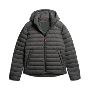 Veste d'hiver matelassée personnalisée de haute qualité pour hommes avec logo sur le devant, manteau en toile à capuche, vente en gros disponible - Product Image 1