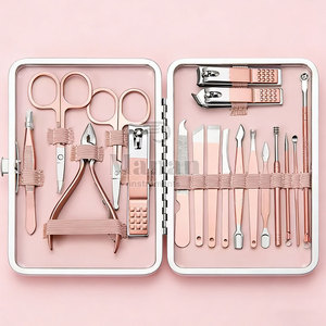 Luxurious Classic Stainless Steel 10 in 1 Nail <b>Kit</b> Portable <b>Manicure</b> Tools Set with Case Accessories Customized Logo for Adults - Product Image 3