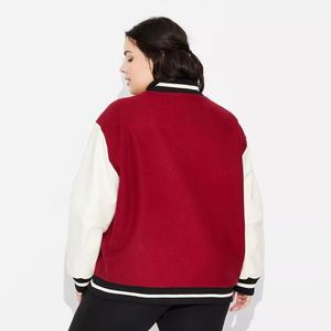 New Plus Size Women Designer Varsity Jackets Low Price Breathable Waterproof Dyed Bamboo Fiber Outwear <b>Covered</b> <b>Button</b> Closure - Product Image 2