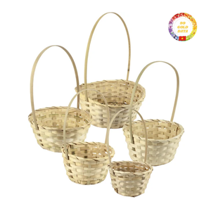 Cesta de regalo natural de ratán y bambú, cesto de vacaciones Tet, cesta decorativa de almacenamiento de Vietnam - Product Image 4