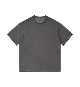 T-shirt vintage de haute qualité 240GSM, t-shirts lavés, épaules tombantes, t-shirts courts délavés, t-shirt délavé au soleil - Product Image 1