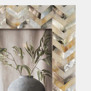 Marco de Fotos Chevron de Nácar, Marco de Fotos con Incrustaciones de Concha, Marco de Mosaico Decorativo Hecho a Mano, Decoración de Hogar de Lujo - Product Image 5