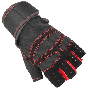 Gants de sport en coton à demi-doigts pour hommes et femmes, poids lourd, avec paumes rembourrées, prise ferme, soutien du poignet pour la musculation - Product Image 3