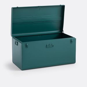 Caja de almacenamiento galvanizada con acabado en polvo para uso en el hogar de estilo rústico y como solución de almacenamiento para jardín exterior. - Product Image 1