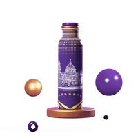Botol Minum Logam Cetak Dekoratif Hyderabad, Wadah Air Ramah Lingkungan yang Dapat Digunakan Kembali, Cocok untuk Rumah, Dapur, Kantor, Perjalanan