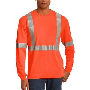 Chemises haute visibilité pour hommes femmes classe 3 chemises à manches longues haute visibilité Construction chemises de sécurité réfléchissantes Durable Meet ANSI - Product Image 4