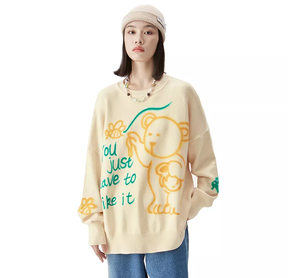 Sweat-Shirt en coton gaufré, logo personnalisé, 3d, ras du cou, pour homme - Product Image 3