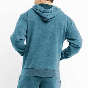 Sweats à capuche délavés à l'acide pour hommes entièrement élégants 100% coton séchage rapide écologique respirant conception de poche de qualité supérieure sur mesure - Product Image 4