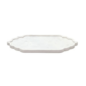 Plateau de service moghol en marbre blanc de qualité supérieure améliore la beauté des tables à manger disponibles en vrac - Product Image 1