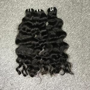 Paquet de cheveux de trame vierge naturelle de haute qualité cheveux noirs vietnamiens crus 10 "-14" longueur 150% densité Jerry Curl Style un cheveux - Product Image 3