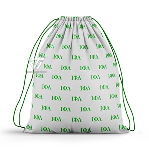 Ropa de hermandad griega Iota Phi Lambda lista para enviar mochila de gimnasio con cordón de hombro sublimado parafernalia griega - Product Image 1