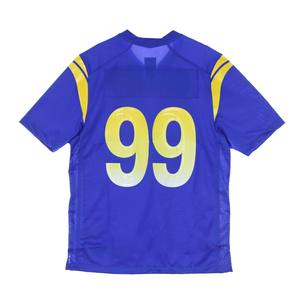 Maillot de football américain personnalisé bleu et jaune, uniforme d'équipe, col en V, manches courtes, maille respirante, vêtements de sport personnalisés pour le jeu - Product Image 2