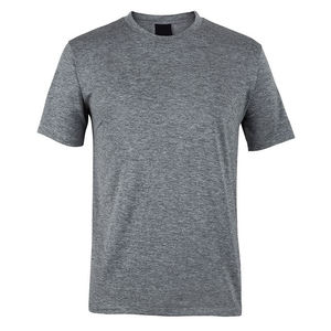 T-shirt gris chiné pour hommes haut d'été à manches courtes en coton mélangé fournisseur de gros en vrac t-shirts à logo personnalisé de qualité supérieure - Product Image 1