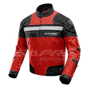 Sapro <b>Men's</b> Red Black Motorcycle <b>Jacket</b> Full Sleeve Reflective Windproof Waterproof Breathable Polyester Plus Size Racing Wear - Product Image 2